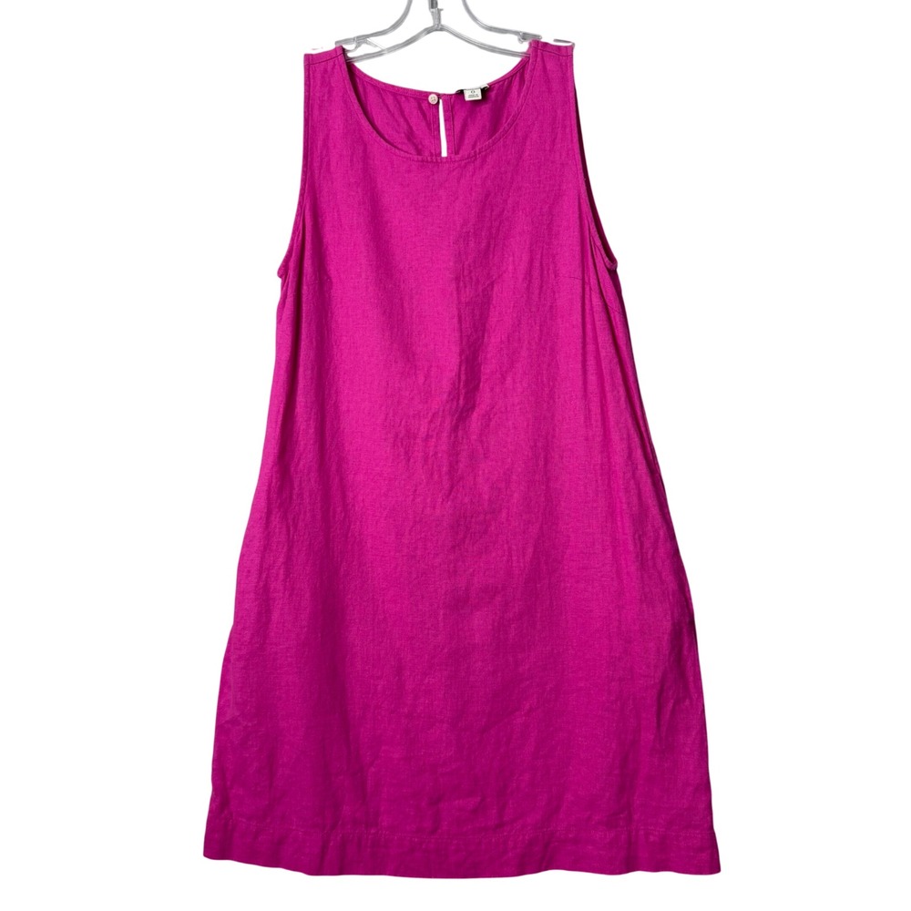 J. Crew Factory Linen Blend Sleeveless Mini Dress Womens 0 Hot Pink Beach Preppy